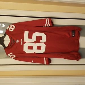49ers, #85, Red, Jersey